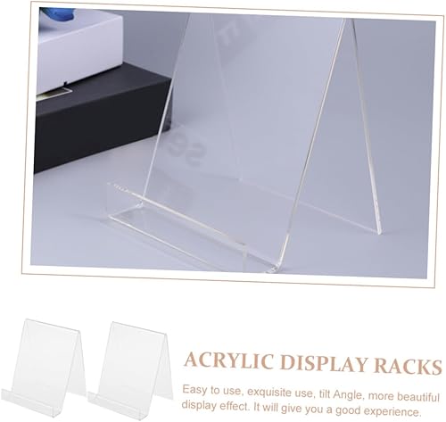 Miniatura 4 de VOSAREA Soporte de exhibición para libros, 2 unidades, marco de fotos, soporte para álbum de fotos, estante para libros, soporte para libros de