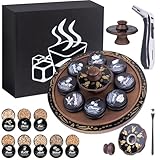 Whiskey Smoker Kit With Wheel Storage, Cocktail Smoker Kit With Torch, Bourbon Smoker Kit- 8 Flavors Wood Chips, Ideal Gift For Men, Dad, Husband (Without Butane)