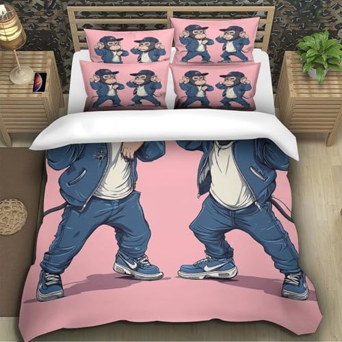 Housse de couette lavable machine microfibre légère motif imprimé - 5