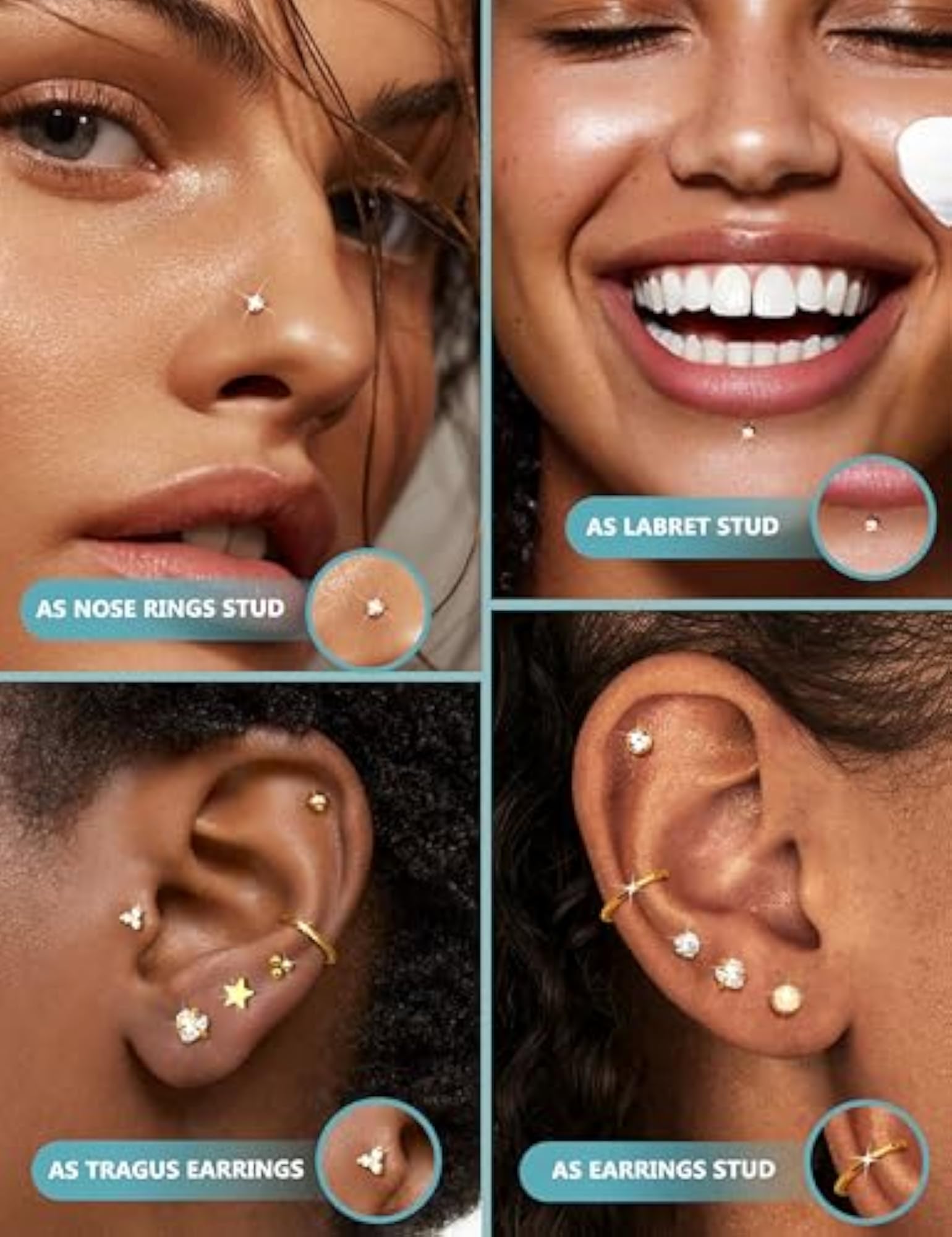 14K Gold Filled Nose Ring Studs for Women
