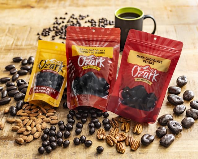 Miniatura 6 de OZARK NUT ROASTERS, Granos de café expreso de chocolate oscuro, nueces saborizadas, cacahuetes confitados gourmet de clase mundial, paquete