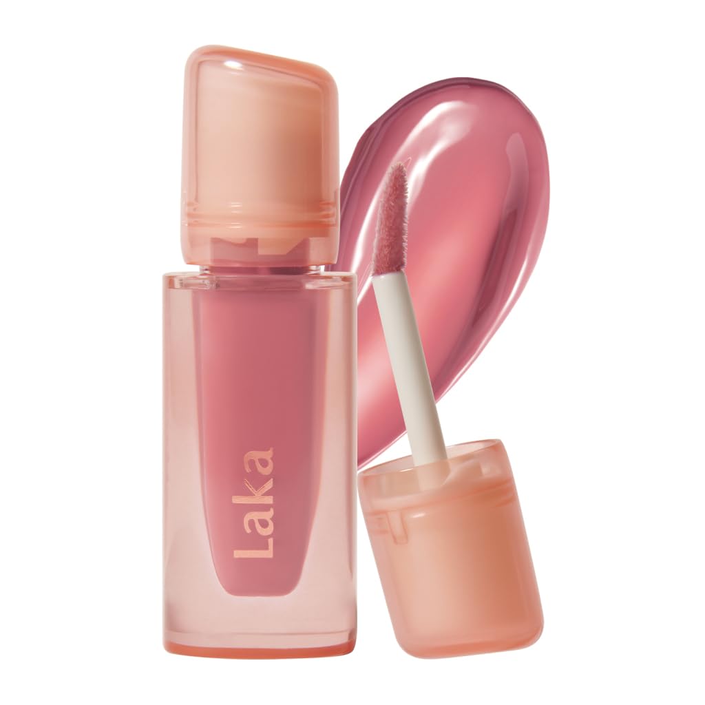Laka Jelly Nude Gloss 4.5g/0.15 oz., Lip Gloss, Sheer Hydrating Lip Oil with No Stain, Non-Sticky, Nourishing Glow for a Fresh, Glowy Look, Vegan, Clean Beauty, K-Beauty (#306 Angel Ring)