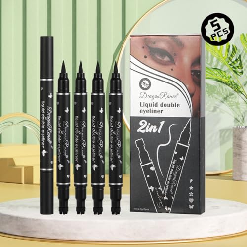 Set de 5 delineadores líquidos negros con sellos miniatura 6
