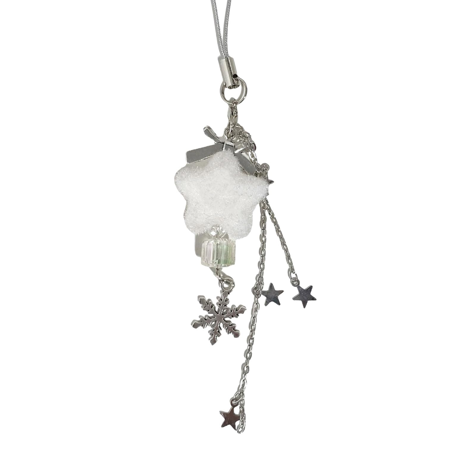 NEWFT Flocking Snowflake Star Phone Pendant Soft Phone Jewelry Delicate Phone Strap Stylish Phone Decoration for Any Occasion