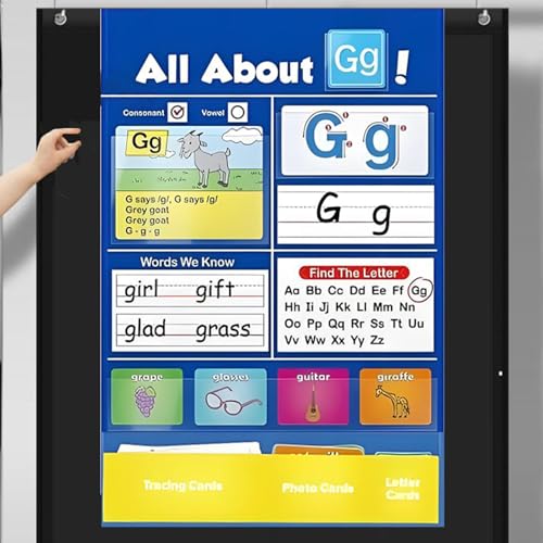 Alphabet learning pocket chart mural avec outil de traçage interactif