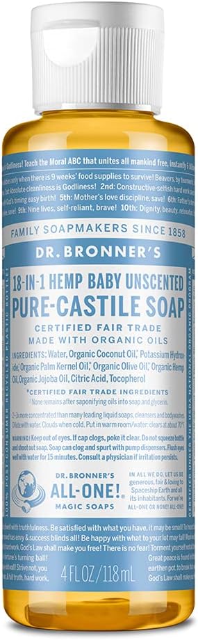 Dr Bronners Magic Soap All One Csba04 4 Oz Baby Mild 18 In 1 Dr. Bronner'S Liquid Soap