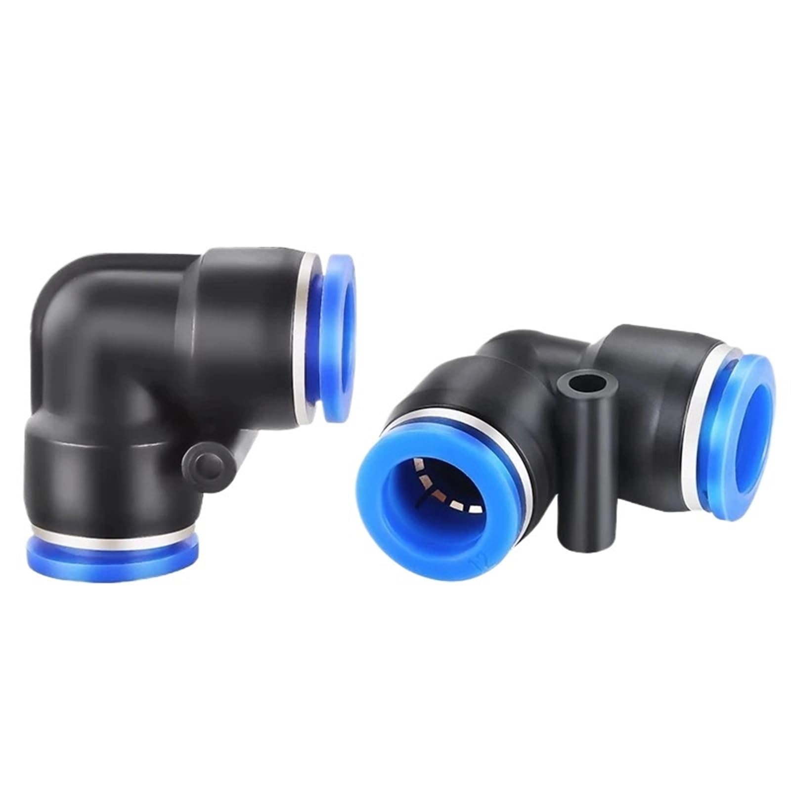 10 piezas neumáticas de ajuste rápido PV de 90 grados de plástico de 4 mm, 6 mm, 8 mm, 10 mm, piezas de aire, conector rápido de agua (PV-12, 50 unidades)