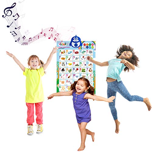 Learning Toys for Toddlers 1-3 - Interactive Alphabet Poster, Talking ABC and 123s and Songs and Sound of Music - Bilingual Spanish and English - Perfect Educational Toys for 2 Year Old