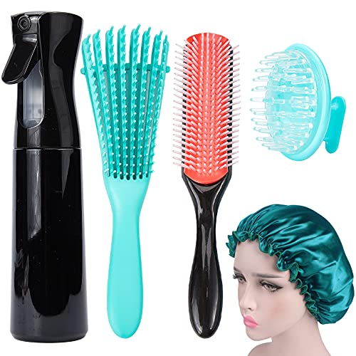 Pulvérisateur d'eau continu 300ml et brosse nylon 9 rangs pour boucles nettes
