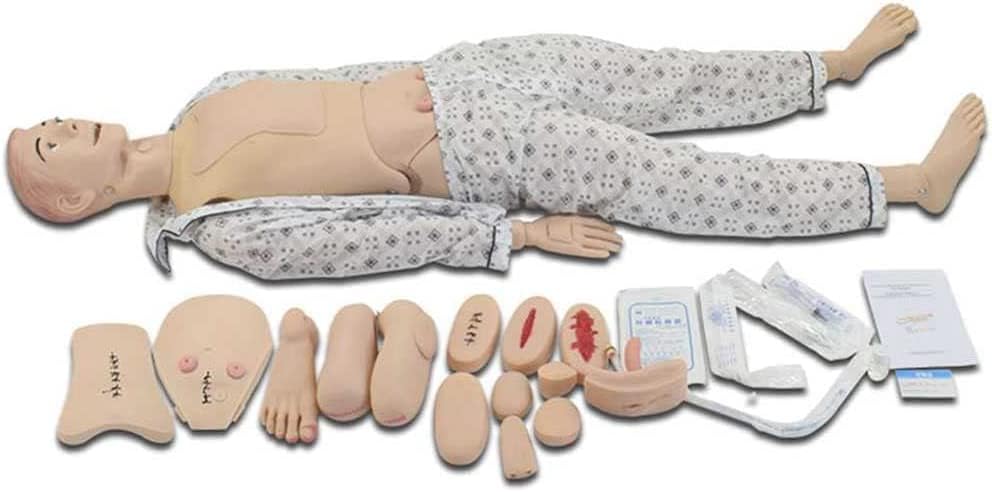 CHROX Patientenpflege Manikin Training Basic Geri Pflegefähigkeiten Geriatrisches menschliches Modell Schaufensterpuppe Ganzkörper für den Unterricht in der Schule der Krankenpflegermedizin männlich