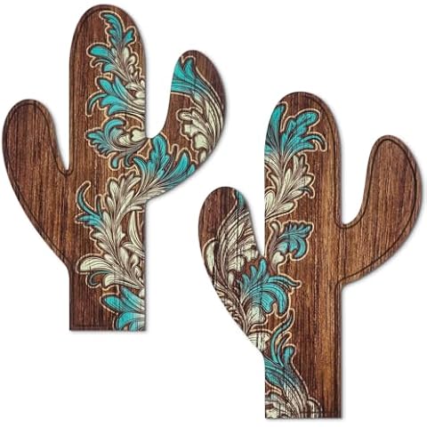 Putuo Decor 2pcs Aztec Cactus Wall Art Cover