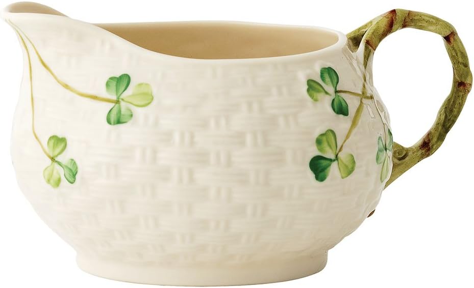 Belleek Group Shamrock Cream Jug, 5.25-Inch, White