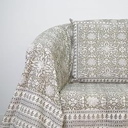 Cubrecama Morado 10XDIEZ Foulard Multiusos - Colcha Plaid para Sofá y Cama - (170x260 cm - Beige Flor)