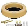 13 Pieces Toilet Wax Ring Replacement for 3-Inch or 4-Inch Drain Pipes with Rust-Resistant Brass Bolts, Caps and Washers