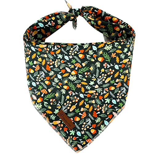 Image of Fall Dog Bandana, Comfortable Cotton Triangle Bid Scarf for Puppy Small Dog, Pet Kerchief for Girl Boy Dogs or Cats, Autumn Dog Bandana, Fall Cute Classic Dog Bid Scarf