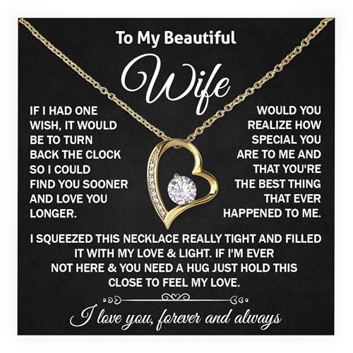 To-My-Wife-Jewelry-Gift-Best-Wife-Ever-Gifts-From-Husband-Birthday-Gift-Ideas-for-Women-Beautiful-Christmas-Necklace-for-Wife-Gifts-for-Wife-Forever-Love-Necklace-for-Wife-With-Loving-Message-Card-and