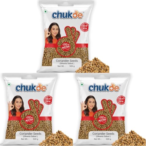 Image of Chukde Dhania Sabut, Coriander Seeds Whole Spices, 500g (Pack of 3)