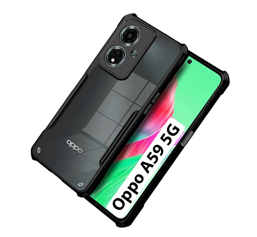 COBERTA Polycarbonate Back Cover For Oppo A59 5G Back Cover Case - Black Transparent (B0CSPDV5TN) Amazon Price History, Amazon Price Tracker