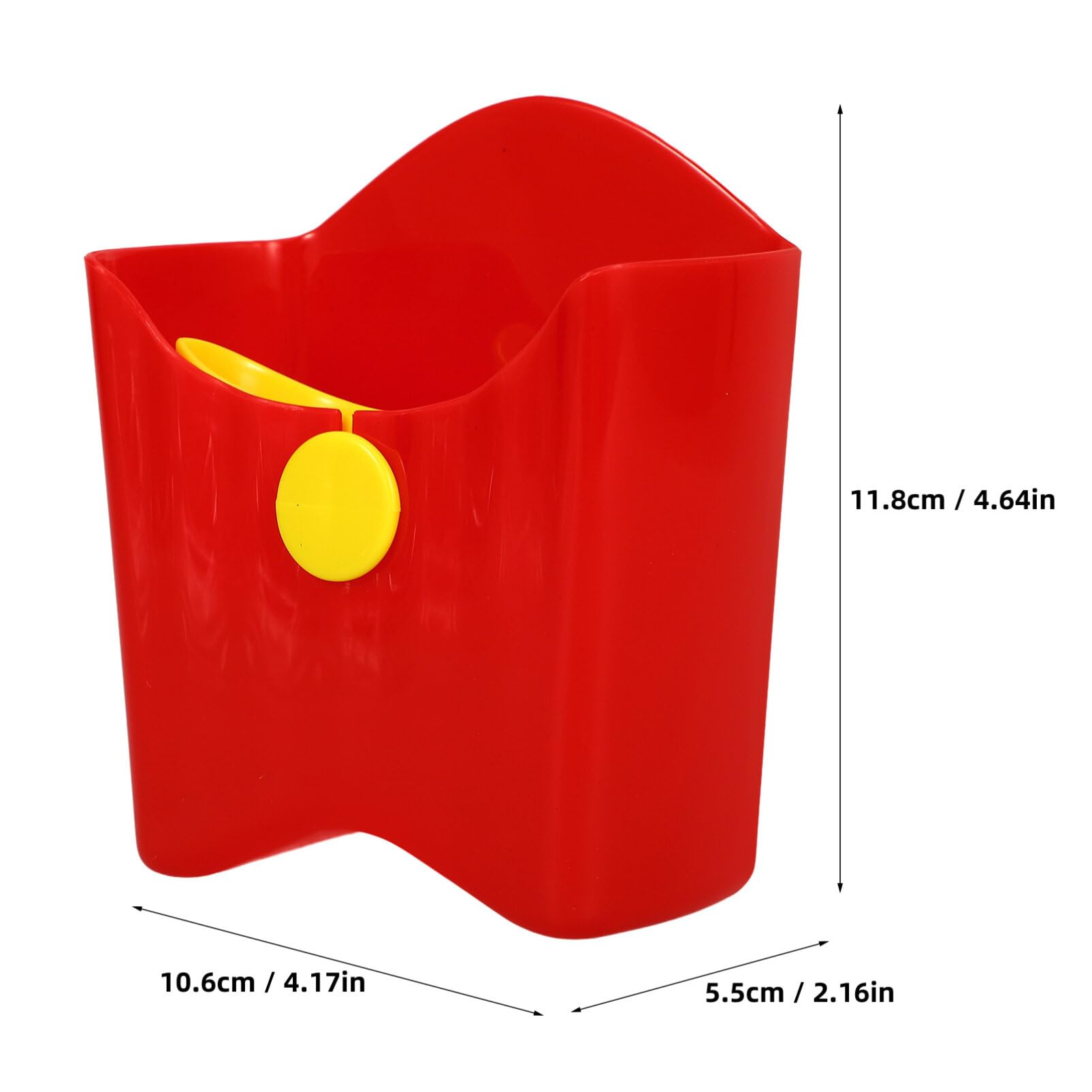 Cabilock French Fry Holder with Sauce Cup 2 In 1 French Fry Cone Dipping Cups Holder Dip Set for French Fries Popcorn Snacks Veggies Red