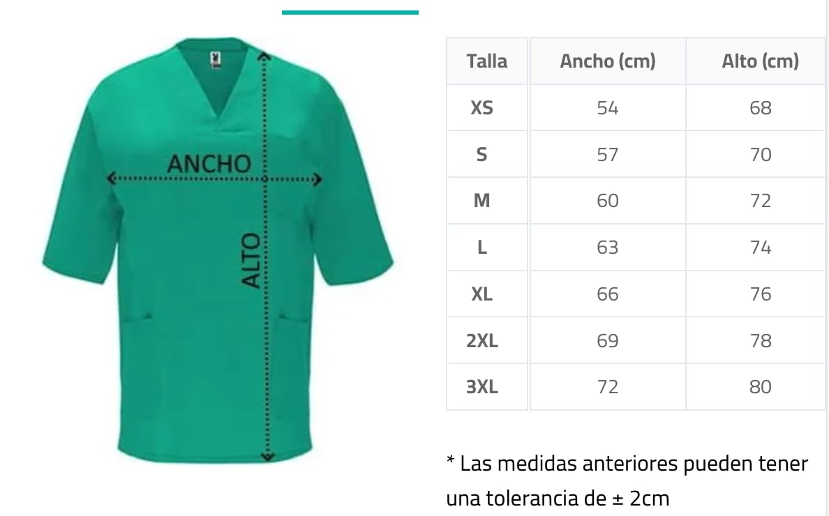 ROLY Uniforme Sanitario Unisex, Casaca Sanitaria, Pijama Sanitario Mujer, Uniforme Limpieza, Ropa de Trabajo, Pijama Enfermera Mujer (FR/ES, Letras, S, Regular, Regular, 4, ROSETÓN 78)