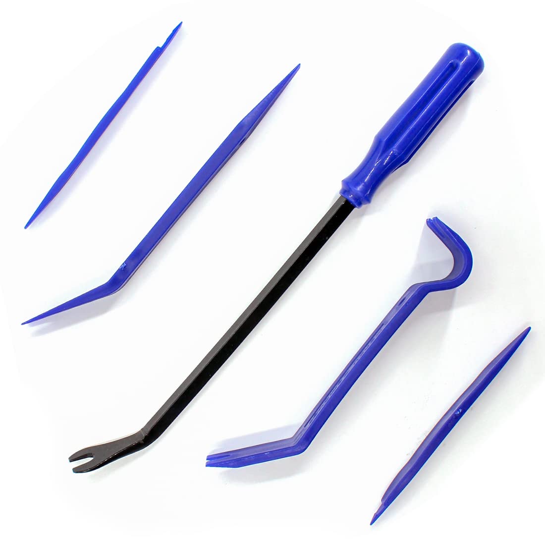 Pince à Clips De Garniture Auto 17,5 Cm - Outil De Démontage De Panneaux De Porte, Rivets Et Fixations - Asudaro Bleu Et Argent