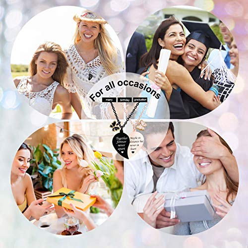 MJartoria BFF Necklace for 2-Valentines Heart Matching Necklace Best Friends Pendant Friendship Necklace Set of 2 Gifts for Women4