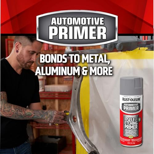 Image of Rust-Oleum 249322 Automotive Self Etching Primer Spray Paint, 12 oz, Dark Green (Pack of 4)