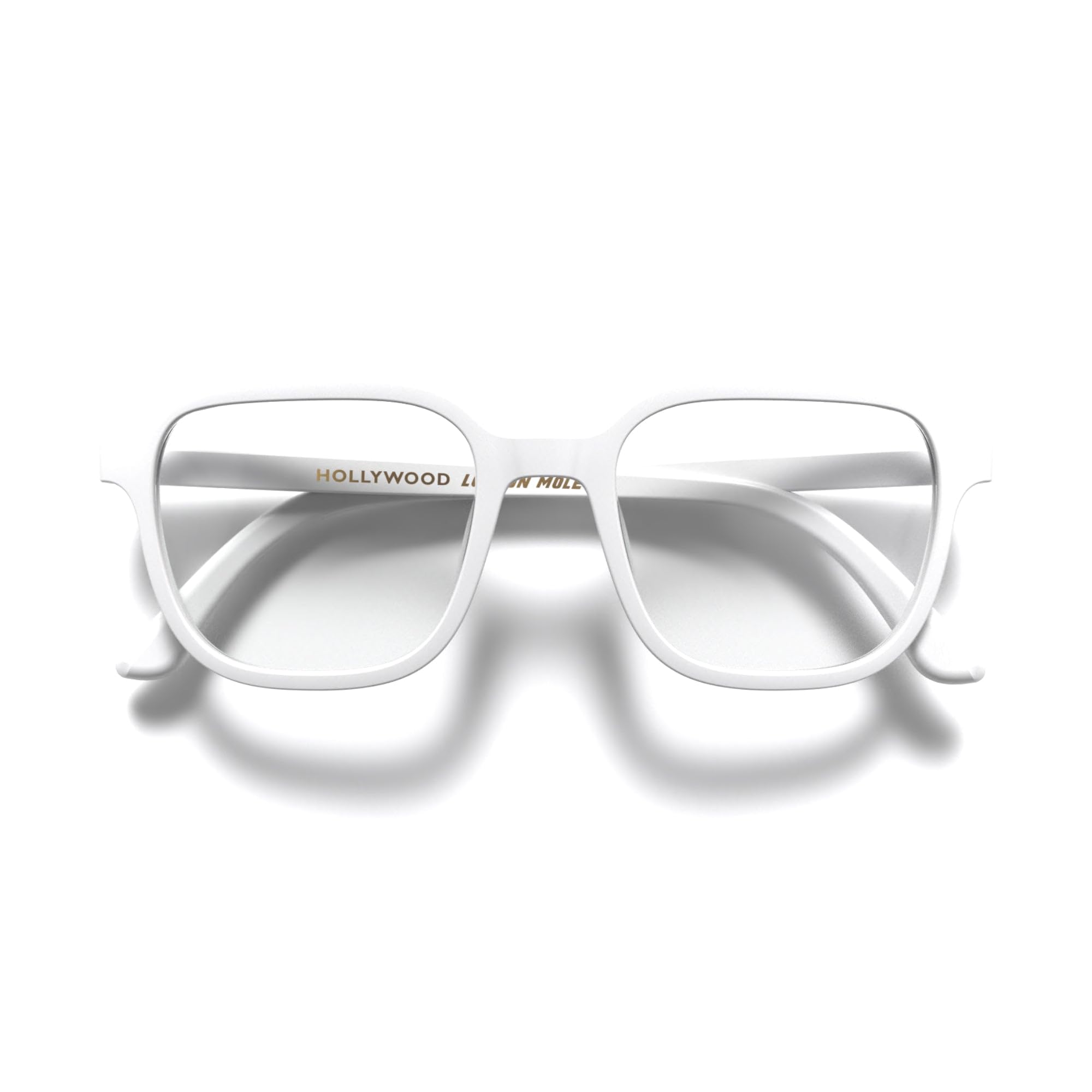 LONDON MOLE Eyewear | Hollywood Reading Glasses | Square Reading Glasses | Cool Readers | Stylish Reading Glasses | Unisex | Spring Hinges | Matt White | magnification +1.5