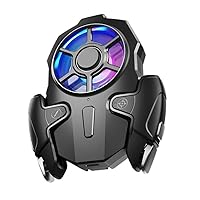 Vista 1 de Diyeeni AK03 Mobile Phone Cooler Radiator, Phone Cooling Fan with Game Controller, RGB Light, Cellphone Heatsink Cooling with 3 Speed Fan, for for