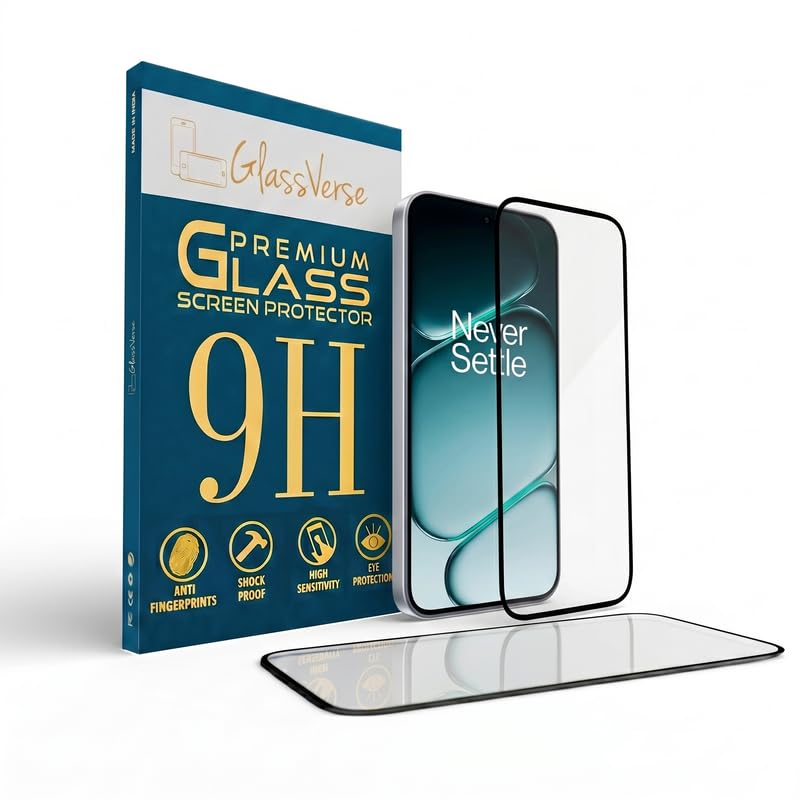 Image of GlassVerse Toughened Oleophobic Tempered Glass For Oneplus Nord 6 (PACK OF 1) with Free Installation Kit. Full screen Coverage - 6.78 inch