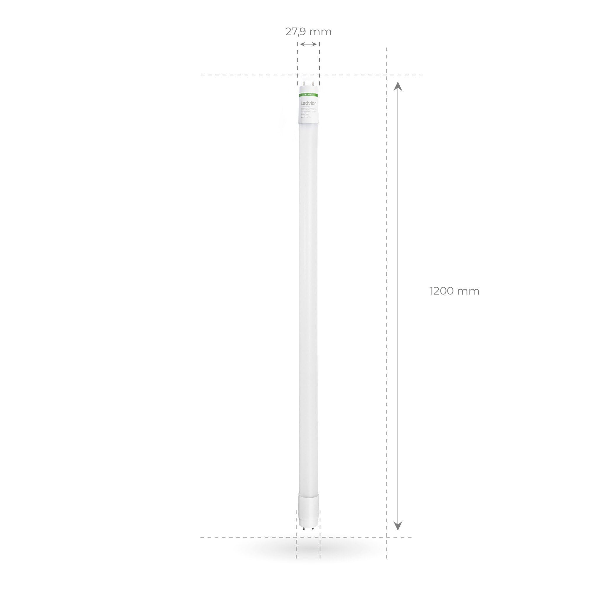 Ledvion - 5X LED Röhrenlampe, 120CM, 18W, 4000K, 185lm/W, Energieklasse B, inkl. LED Starter