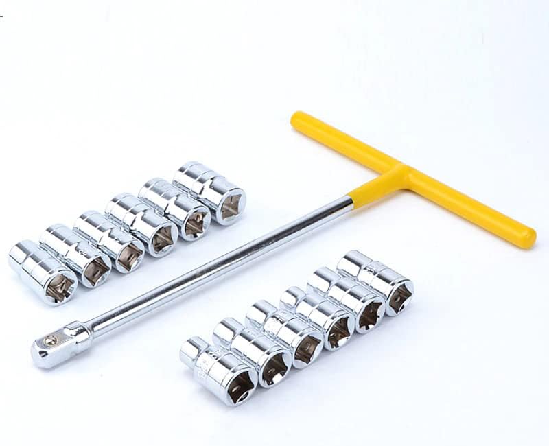 Image of Inditrust (DM 13PCS Vehicle Car T Shaped Handle Wrench Spanner with 8-19mm 1 /2 Socket Tool Set (WITH SLEEVE)