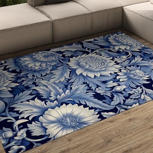 Tapis vert 200x300cm abstrait lavable et moderne style boho
