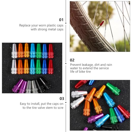 30 tapas para válvula de bicicleta de aleación de aluminio, estilo francés, para bicicletas de carretera y montaña, colores surtidos miniatura 6