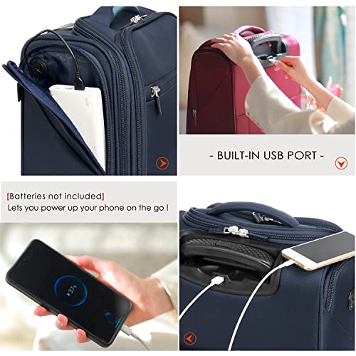 Image of Verage 2 Wheels Underseat Luggage, Navy, Rolling
