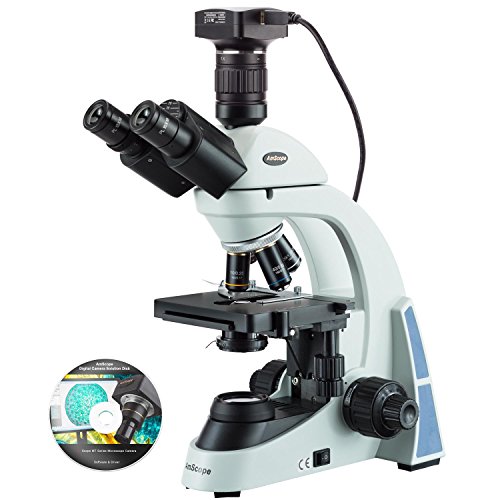 AmScope 40X-2000X LED Biological Trinocular Compound Microscope with 20MP USB3.0 Camera