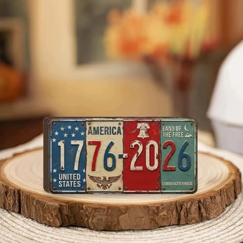 Placa decorativa de aluminio 1776-2026 memorial keepsake para exposiciones 8