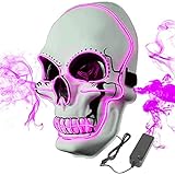【Máscara LED con diseño especial】 Máscara de terror LED tienen 1 colores,azul.Establezca una variedad de estilos de visualización,sin UV,sin efectos adversos en el cuerpo humano.Sin olor a plástico inferior,sin olor acre,ambiental y no Toxic.LED Purge Mask para Carnaval es la máscara de disfraces y cosplay más increíble,atrae la atención de todos.