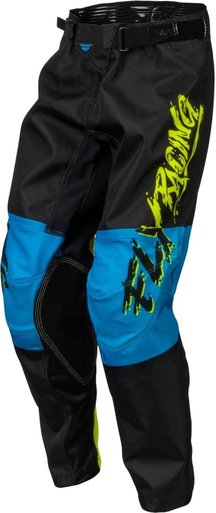 Fly Racing 376-43220 Youth Kinetic Khaos Pants Hi-Vis/Black/Cyan Sz 20