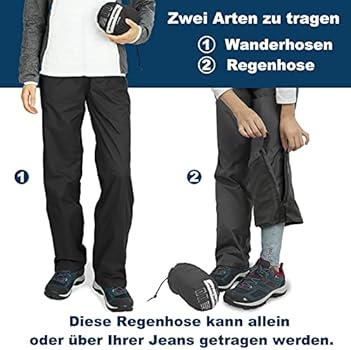 Outdoor Ventures Regenbroek voor dames, waterdicht, ademend, gevoerde