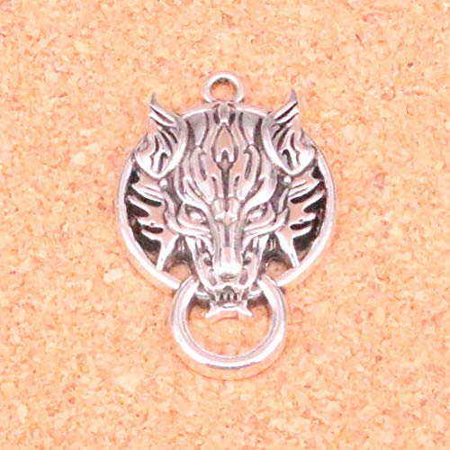 LKJHG 3 Piezas de Plata Antigua Puerta guardián Bestia dragón encantos Pulsera Collar Colgante 39 * 25 mm