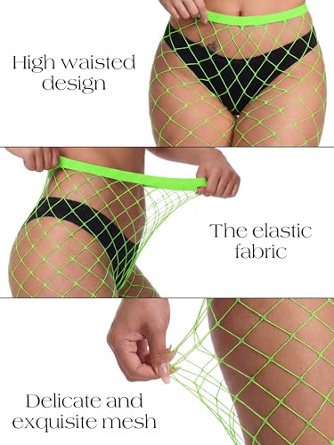 Image of URATOT 4 Pairs Plus Size Fishnet Cross Mesh Tights Sexy Fishnets Pantyhose Stockings Thigh High Stockings
