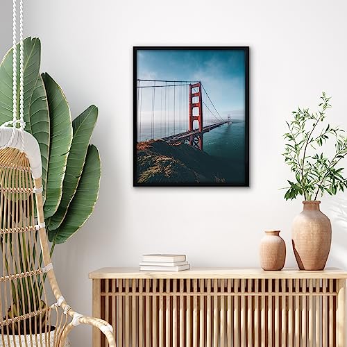Americanflat 14x17 Picture Frame with Polished Plexiglass - Streamline Collection - Thin Border Picture Frame for Wall Display - Hanging Hardware Included - Black