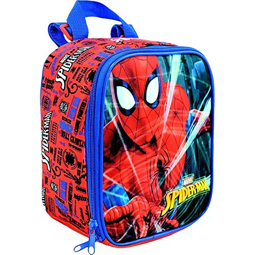 Kit Escolar Infantil com Mochila com Rodas e Lancheira Protector - Spider Man