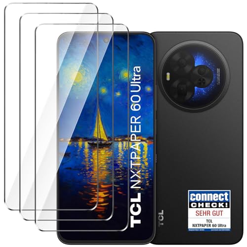 HuiYouMY Protector de Pantalla para TCL NxtPaper 60 Ultra 5G, Cobertura Completa, Película Cristal Templado, Resistente a rasguños, Anti-Huella Digital [ 7.2', Dureza 9H, Espesor 0.3MM, 3 Pack ]