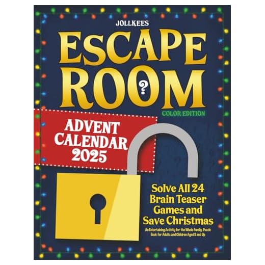 Escape Room Advent Calendar: Solve All 24 Brain Teaser Games and Save Christmas. An Entertaining Activity for the Whole Family. Puzzle Book for Adults and Children Aged 8 and Up (Color Edition)