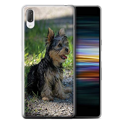 Coque pour Sony Xperia L3 2019 Races Chien/Canines Populaire Yorkshire Terrier/Yorkie Désign Transparent Doux Silicone Gel/TPU Souple Etui Housse Case