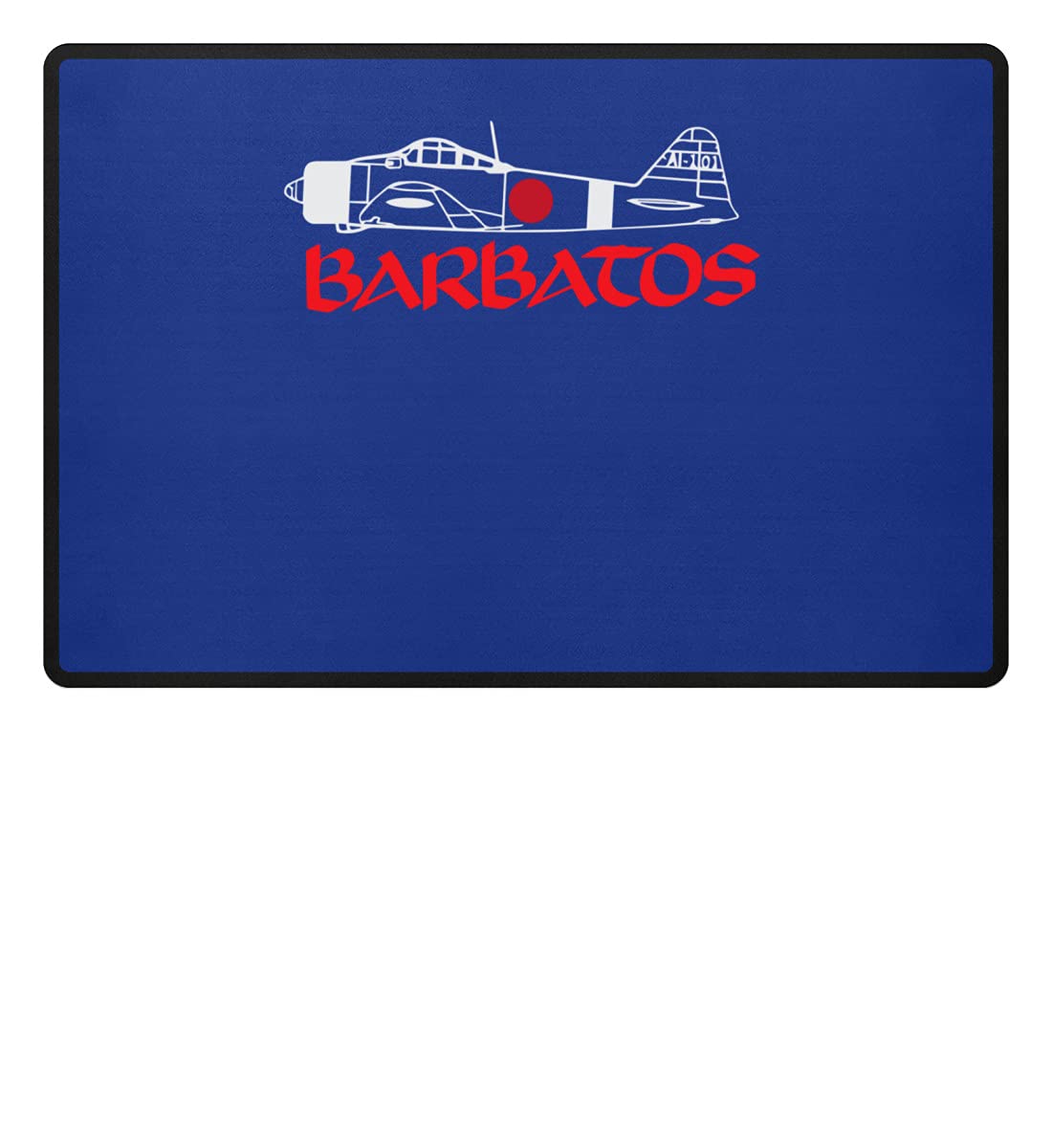 Tapis de porte Barbatos Let's Fucking Die bleu roi 60x40cm idée cadeau crémaillère