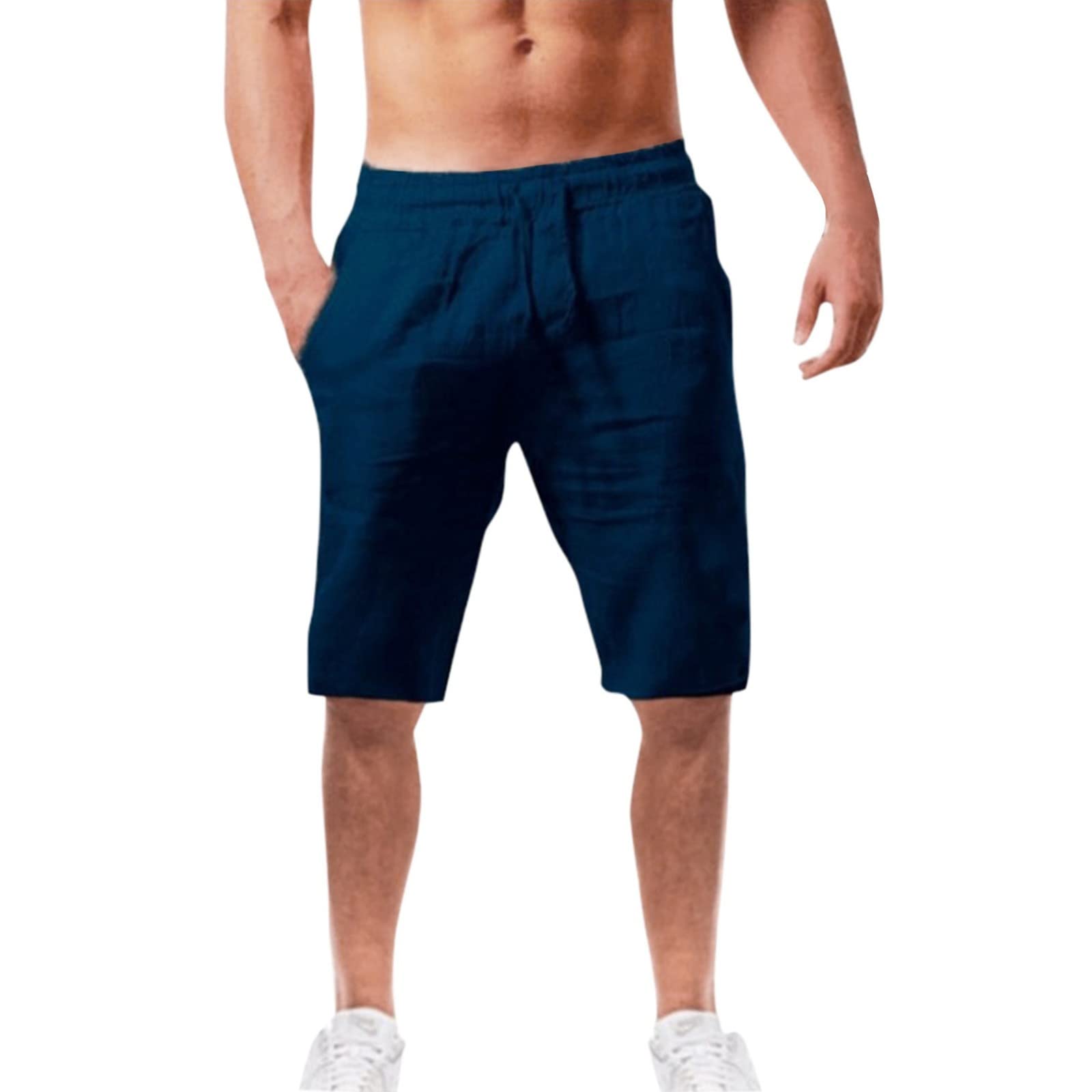 Workout Shorts for Men Fashionable Casual Shorts Solid and Men's Pants Plaid Shorts Men Cargo Stretch Shorts Cargo 3X-Large C-navy