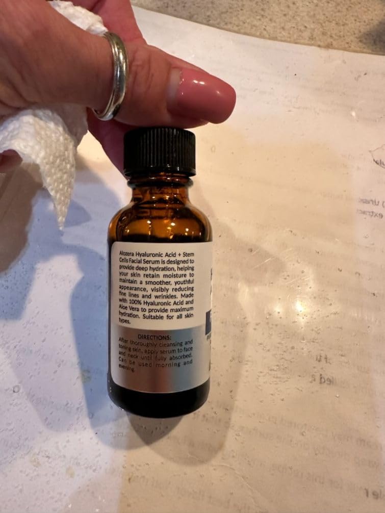 Alozera Hyaluronic Acid Serum for Face with Stem Cells, Deep Hydrating & Plumping Facial Serum for Dry Skin, Helps Improve Smoothness & Elasticity, Anti-Aging Moisturizing Serum for Day & Night